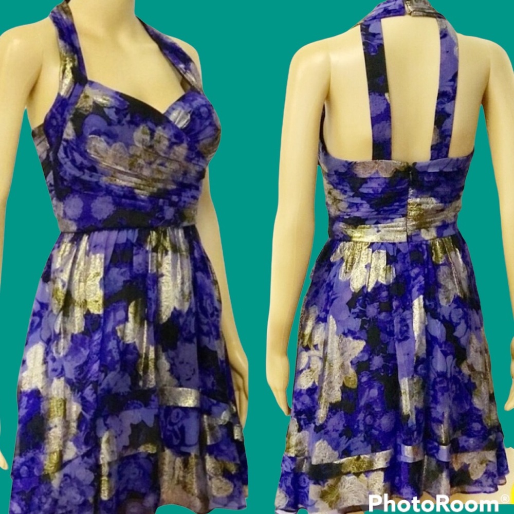 Nicole Miller purple dress size 4 - Picture 1 of 8